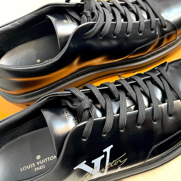 Louis Vuitton Beverly Hills Virgil Abloh Black Sneakers Size 10 Fits 11.5 US - Picture 4 of 8